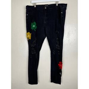 FILTHY WEALTH Men's Clover Jeans Distressed Black 42